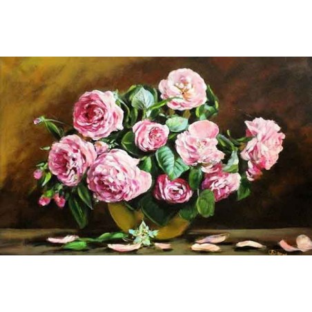  Obraz olejny ręcznie malowany Kwiaty 60x90cm Róże