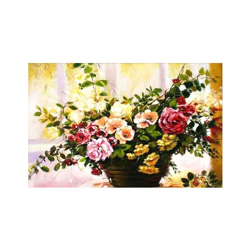  Obraz olejny ręcznie malowany Kwiaty 60x90cm Róże
