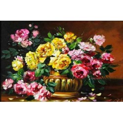  Obraz olejny ręcznie malowany Kwiaty 60x90cm Róże