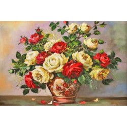  Obraz olejny ręcznie malowany Kwiaty 60x90cm