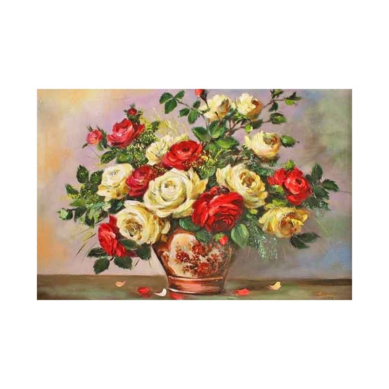  Obraz olejny ręcznie malowany Kwiaty 60x90cm