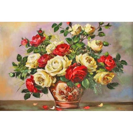  Obraz olejny ręcznie malowany Kwiaty 60x90cm