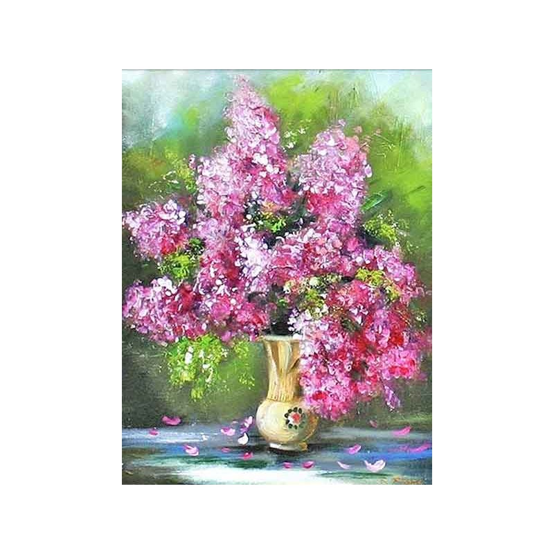  Obraz olejny ręcznie malowany 40x50cm Lekki bukiet Bzu