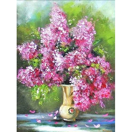  Obraz olejny ręcznie malowany 40x50cm Lekki bukiet Bzu