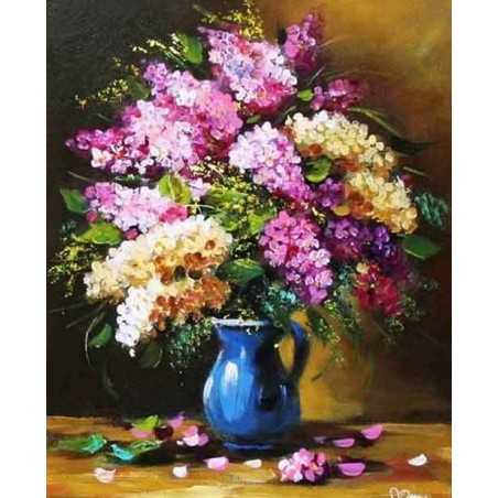  Obraz olejny ręcznie malowany Kwiaty bzu 40x50cm