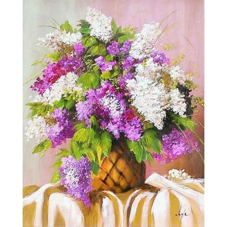  Obraz olejny ręcznie malowany Kwiaty bzu 40x50cm