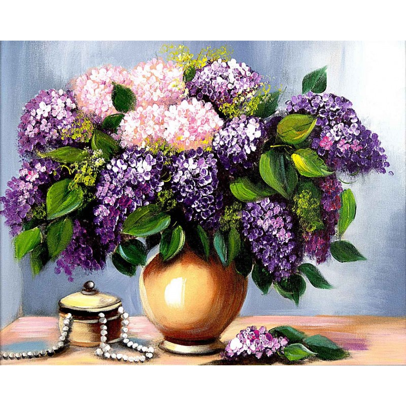  Obraz olejny ręcznie malowany Kwiaty bzu 40x50cm