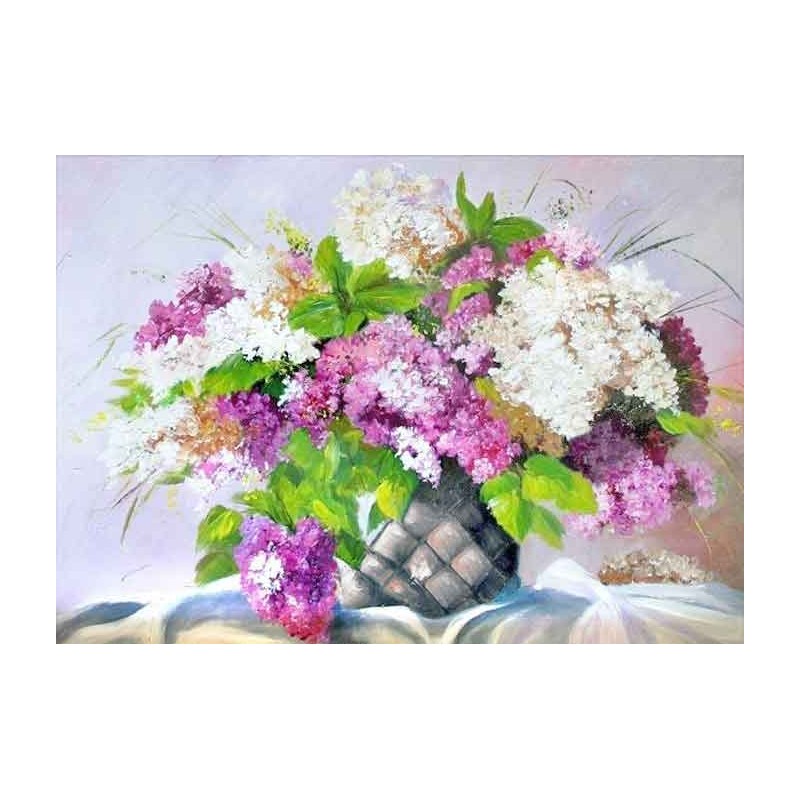  Obraz olejny ręcznie malowany Kwiaty bzu 50x70cm