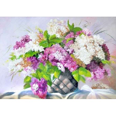  Obraz olejny ręcznie malowany Kwiaty bzu 50x70cm