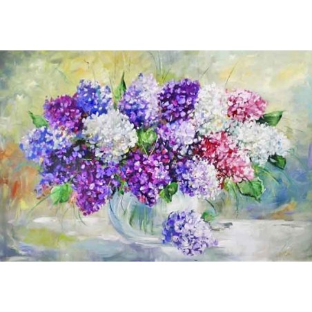  Obraz olejny ręcznie malowany Kwiaty bzu 60x90cm