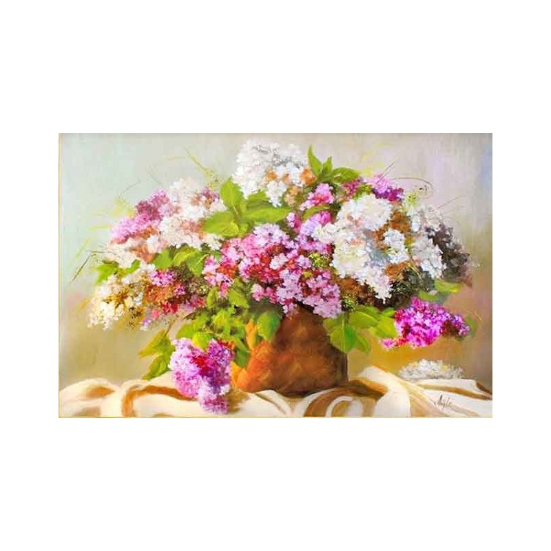  Obraz olejny ręcznie malowany Kwiaty 60x90cm