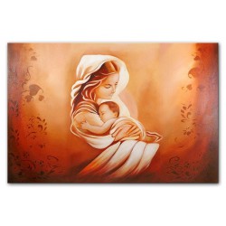  Obraz Matki Boskiej z Dzieciątkiem 60x90 cm obraz olejny na płótnie czerwony