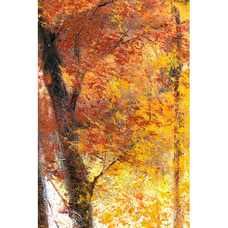  Obraz olejny ręcznie malowany Pejzaż leśny jesienią 50x70cm