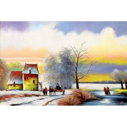  Obraz olejny ręcznie malowany Pejzaż 60x90cm