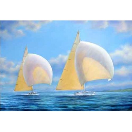  Obraz olejny ręcznie malowany Żaglowce 60x90cm