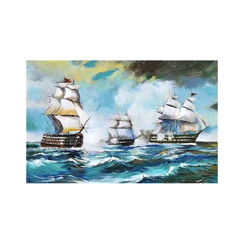  Obraz olejny ręcznie malowany Statki na morzu 60x90cm