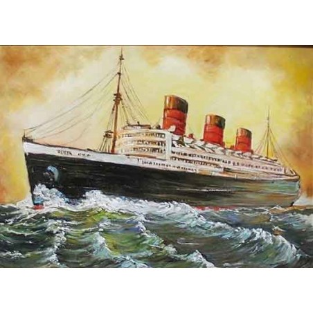  Obraz olejny ręcznie malowany Parostatek 60x90cm