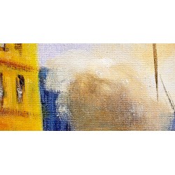  Obraz olejny ręcznie malowany Statki w porcie 60x90cm
