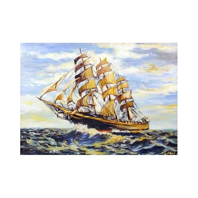  Obraz olejny ręcznie malowany Statek 60x90cm