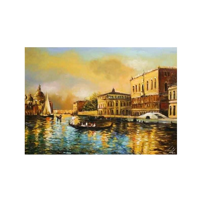  Obraz olejny ręcznie malowany Statki w porcie 50x70cm