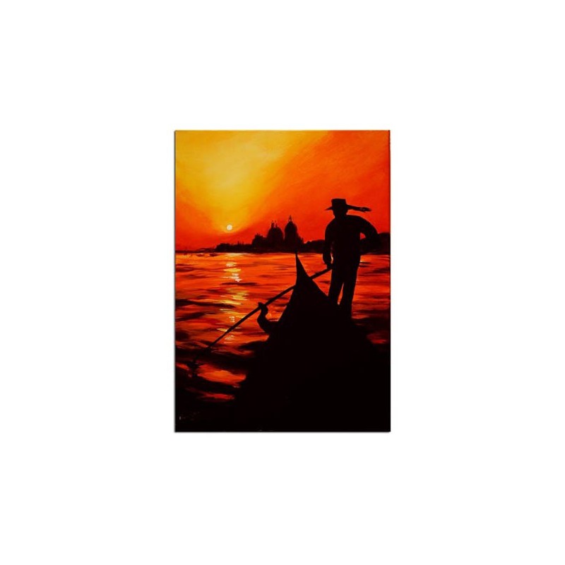  Obraz olejny ręcznie malowany 60x90cm Romantyczny zachód słońca