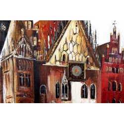  Obraz olejny ręcznie malowany 80x160cm Jaskrawy zabytek
