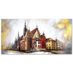  Obraz olejny ręcznie malowany 80x160cm Jaskrawy zabytek