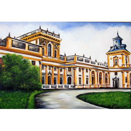  Obraz olejny ręcznie malowany 50x70cm Plac Zamkowy Warszawa