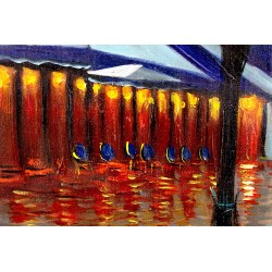  Obraz ręcznie malowany Paryż Wieża Eiffla 50x70cm