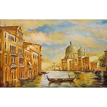  Obraz olejny ręcznie malowany 60x90cm Złoty poranek w Wenecji