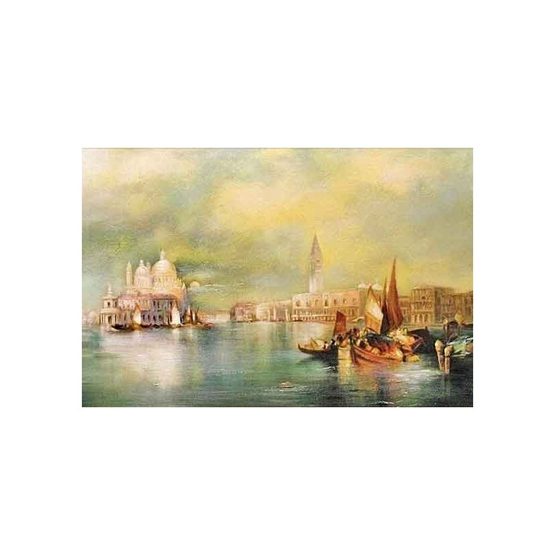  Obraz olejny ręcznie malowany 60x90cm Mgła nad Wenecją