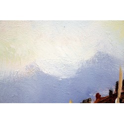  Obraz olejny ręcznie malowany 50x60cm Kanał wodny w Wenecji