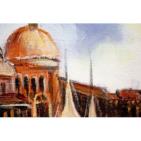  Obraz olejny ręcznie malowany 50x60cm Kanał wodny w Wenecji