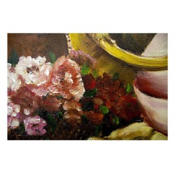  Obraz malowany Władysław Czachórski Dama w liliowej sukni z kwiatami 80x120cm