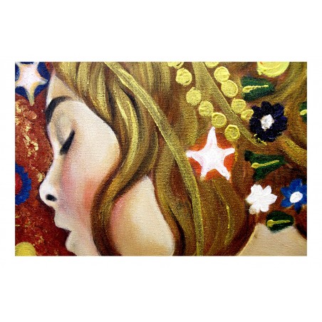  Obraz olejny ręcznie malowany Gustav Klimt Węże wodne kopia 90x90cm