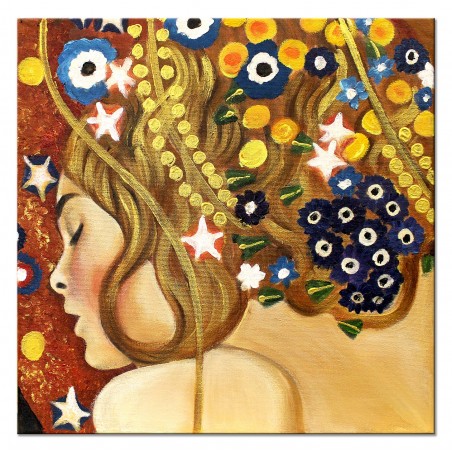  Obraz olejny ręcznie malowany Gustav Klimt Węże wodne kopia 90x90cm
