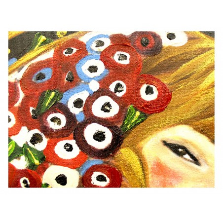  Obraz olejny ręcznie malowany na płótnie 90x90cm Gustav Klimt Węże wodne II kopia