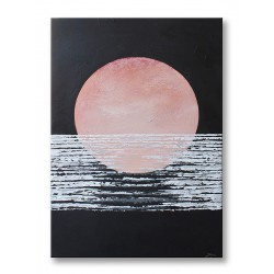  Obraz olejny ręcznie malowany 50x70cm Różowy zachód