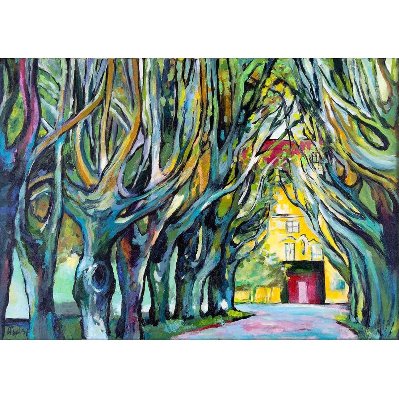  Obraz olejny ręcznie malowany Vincent van Gogh Aleja Poplar jesienią 50x70cm