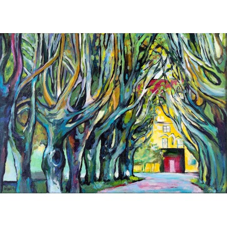  Obraz olejny ręcznie malowany Vincent van Gogh Aleja Poplar jesienią 50x70cm