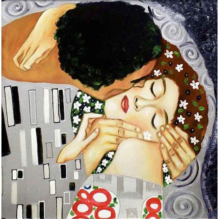  Obraz olejny ręcznie malowany Gustav Klimt Pocałunek 90x90cm