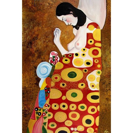  Obraz olejny ręcznie malowany 60x90cm Gustav Klimt Nadzieja II