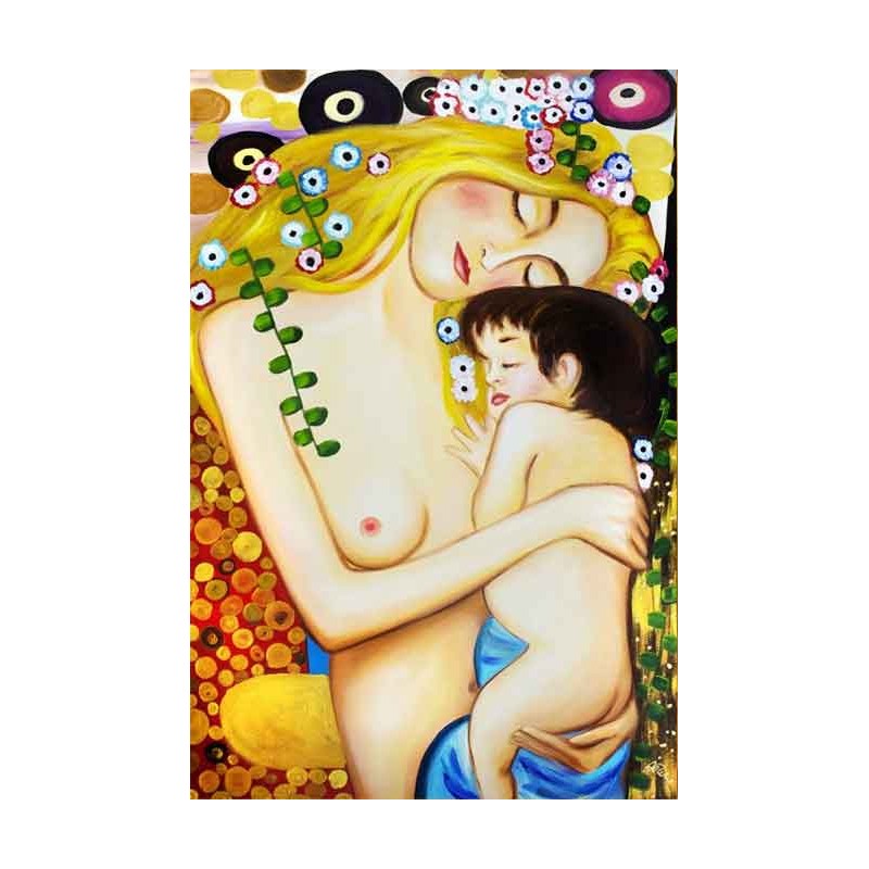  Obraz olejny ręcznie malowany Gustav Klimt Trzy okresy z życia kobiety 60x90cm
