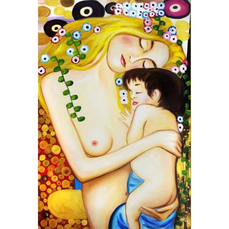  Obraz olejny ręcznie malowany Gustav Klimt Trzy okresy z życia kobiety 60x90cm