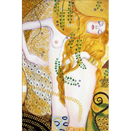  Obraz olejny ręcznie malowany Gustav Klimt Węże wodne 60x90cm