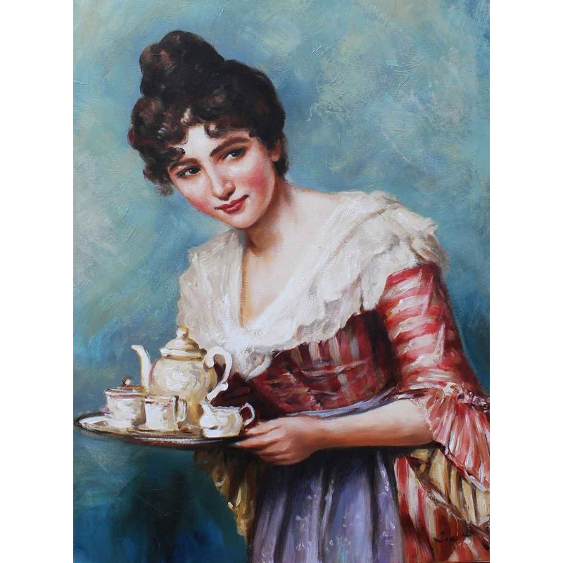  Obraz olejny ręcznie malowany 50x70 Emil Brack Służąca