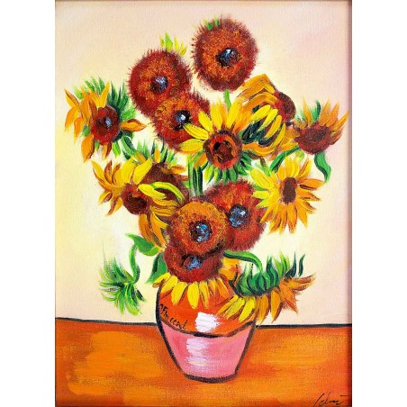  Obraz olejny ręcznie malowany Vincent van Gogh Słoneczniki 50x60cm