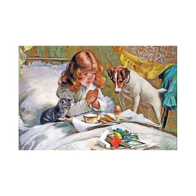  Obraz malowany Charles Burton Barber Niepewność 60x90cm