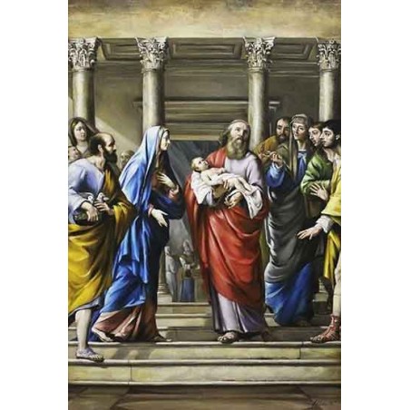  Obraz olejny ręcznie malowany religijny 60x90cm Ofiarowanie Pańskie