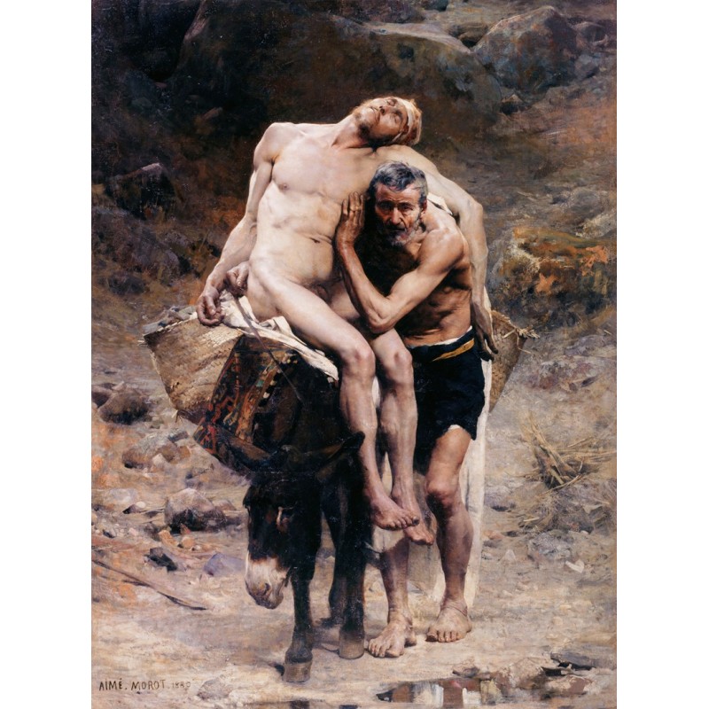  Obraz na płótnie 80x105cm Aime Morot Dobry Samarytanin